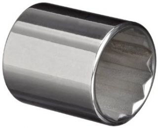 Martin B1224 3/4" Type II Opening 3/8" Square Drive Socket, 12 Points Standard, 1 1/8" Overall Length, Chrome Finish