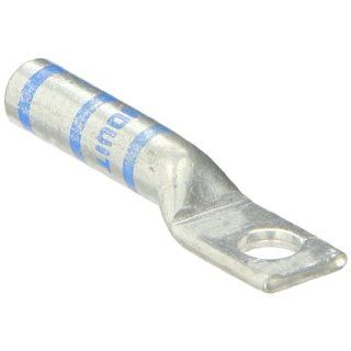 Panduit LCB6 14 L Code Conductor Lug, One Hole, Long Barrel, #6 AWG Copper Conductor Size, 1/4" Stud Hole Size, Blue Color Code, 1 1/8" Wire Strip Length, 0.08" Tongue Thickness, 0.48" Tongue Width, 1.07" Neck Length, 1.93" Ov