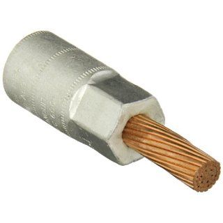 Panduit BPC600 6 Code Conductor Bi Metallic Pin Connector, Aluminum, 600 kcmil Aluminum Conductor Size, 350 kcmil Copper Pigtail Size, Red Color Code, 1 15/16" Wire Strip Length, 1.88" Pigtail Length, 4.77" Overall Length Butt Terminals In