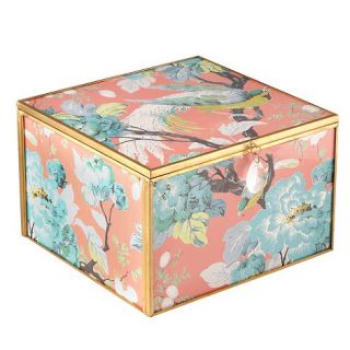 Butterfly Home by Matthew Williamson Pink large glass bird jewellery box