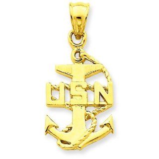 US Navy 10k Gold Anchor Pendant Jewelry