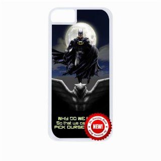 Batman   Famous Memorable Quote "Why do We Fall? So that We Can Learn to Pick Ourselves Up"   Flag Hard White Plastic Overcase with Tough Black Rubber Liining for Apple Iphone 4 (Double Layer Case with Silicone Protection), Iphone 4s Universal 