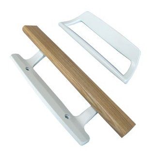 Sliding Glass Patio Door Handle Inside Wood/Outside White, Replacement, PD1000WHITE    