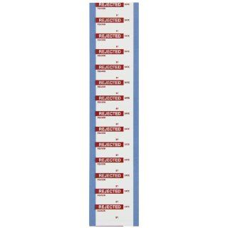 Brady WOX 1 Permanent Polyester Quality Control Labels , Red On White,  1.500" x 0.625"  (38.100 Mm x 15.880 Mm),  Legend "Rejected"  (14 Per Card,  1 Card Per Package)