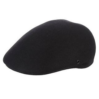 Osborne Black moulded melton flat cap