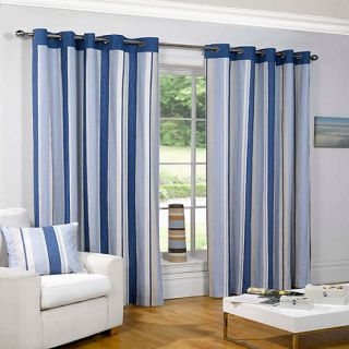 Sundour Padstow Blue Lined Eyelet Curtains