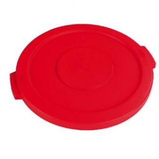 Carlisle 34101105 Bronco Polyethylene Round Lid, 16.13" Overall Diameter x 2.13" Height, Red, For 10 Gallon Containers (Case of 6)