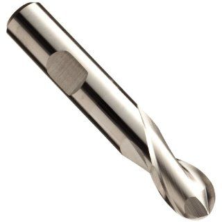 Niagara Cutter 72977 Cobalt Steel Ball Nose End Mill, Metric, Weldon Shank, Uncoated (Bright) Finish, Roughing and Finishing Cut, 30 Degree Helix, 2 Flutes, 73mm Overall Length, 14mm Cutting Diameter, 12.000mm Shank Diameter