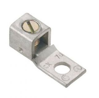 Panduit CX225 38T QY Tin Plated Lug, One Hole, Straight Fixed Tongue, #2 AWG   4/0 AWG Copper Conductor Size Range, 225A Current Rating, 3/8" Stud Hole Size, 3/16" Hex Size, 0.13" Tongue Thickness, 1.00" Width, 1.13" Height, 2.19&q