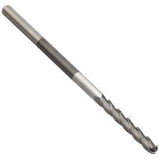 Richards Micro Tool Carbide Ball Nose End Mill, Diamond Like Finish, 35 Deg Helix, 3 Flutes, 2.5" Overall Length, 3/32" Cutting Diameter, 1/8" Shank Diameter