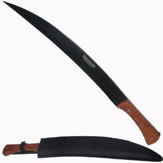 HX 5. 21.5" TAKEDOWN Viking Machete with wooden handle 21.5" TAKEDOWN Viking Machete w/ wooden handle. Made of 1045 Surgical Steel. Single edged blade. Rosewood handle. Comes with nylon case. By TAKEDOWN Gear. 21.5" overall with 15" bla