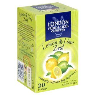 London Fruit & Herb, Lemon & Lime Zest, Tea Bags, 20 Count Boxes (Pack of 12)  Herbal Remedy Teas  Grocery & Gourmet Food