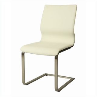 Pastel Furniture Charlize Side Chair in Ivory/Wenge Veneer   QLCH1102197866