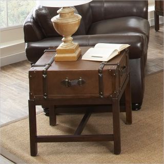 Riverside Furniture Latitudes Suitcase End Table in Aged Cognac Wood   38709