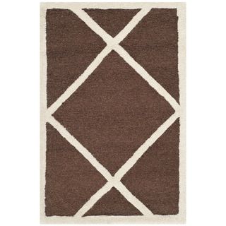 Safavieh Handmade Cambridge Moroccan Geometric Pattern Dark Brown Wool Rug (2' x 3') Safavieh Accent Rugs