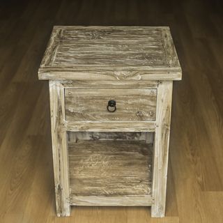 Reclaimed Teak Cantina Bed Side Table (Indonesia) Nightstands