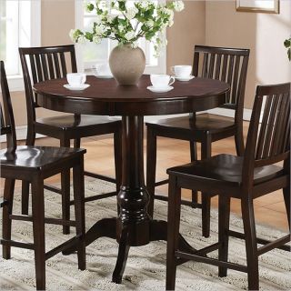 Steve Silver Company Candice Round Counter Height Dining Table in Dark Espresso   CD360TE CD360BE Kit