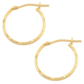 Fremada 14k Yellow Gold Diamond cut Hoop Earrings (1x14 mm) Fremada Gold Earrings