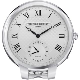 Frederique Constant 208MC7TC6 FC 208MC7TC6 'Clock' Silver Dial Dual Time Desk Clock Frederique Constant Men's More Brands Watches