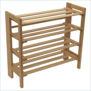 Winsome 4 Tiers Closet Organizer Shoe Rack in Natural Beechwood   81228