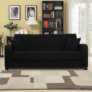 Craig Black Microfiber Convert a Couch Futon Sofa Sleeper Futons