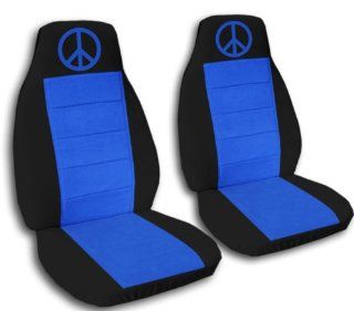 2000 VW Beetle car seat covers. 2 black and med blue seat covers, with a med blue peace sign. If you have side airbags please notify us Automotive