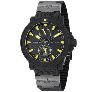 Ulysse Nardin Men's 263 92 3C/924 'Black Sea' Black/Yellow Dial Rubber Strap Watch Ulysse Nardin Men's Ulysse Nardin Watches