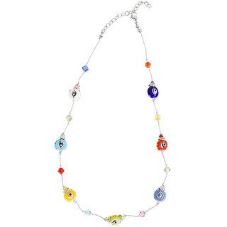 NEXTE Jewelry Brass Multi bead Guardian Eye Necklace NEXTE Jewelry Crystal, Glass & Bead Necklaces