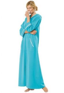Dreams and Company Women's Plus Size Hooded French terry robe