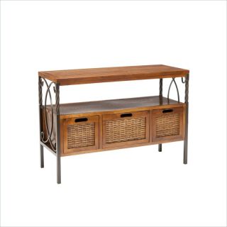 Safavieh Jasper Pine Wood Console Table in Pewter and Walnut   AMH6532A