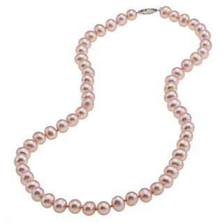 DaVonna Sterling Silver 7.5 8mm Pink Freshwater Pearl Necklace (16 36 inches) DaVonna Pearl Necklaces