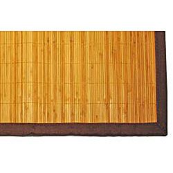 Asian Hand woven Thin Natural Stripe Bamboo Rug (1'8 x 2'7) Accent Rugs