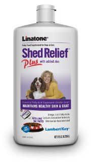Lambert Kay Linatone Shed Relief Plus Skin and Coat Liquid Supplement for Dogs and Cats, 8 Ounce  Pet Fish Oil Nutritional Supplements 