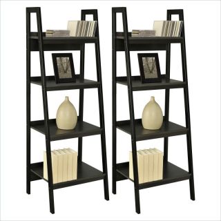 Altra Furniture Ladder Bookcase in Black (Set of 2)   9482096