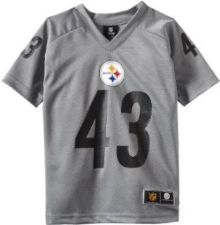NFL Pittsburgh Steelers Troy Polamalu 8 20 Youth Charcoal Player Replica Jersey, Grey, Small  Sports Fan T Shirts  Clothing