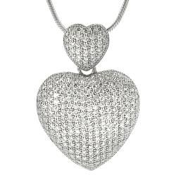 Tressa Sterling Silver Cubic Zirconia Micropave set Heart Necklace Tressa Cubic Zirconia Necklaces