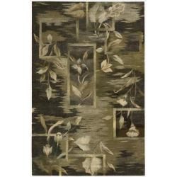 Nourison Hand tufted Reflections Black Wool Rug (3'9 x 5'9) Nourison 3x5   4x6 Rugs