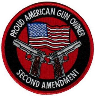 Proud American Gun Owner Second Amendment Embroidered Patch 1911 New Pistol Version Clothing
