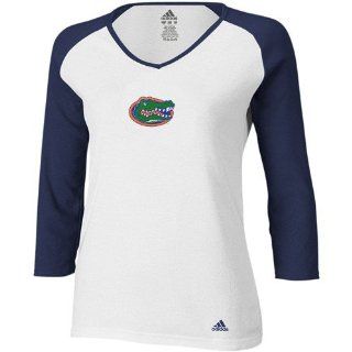 adidas Florida Gators Ladies White Loud & Proud 3/4 Length Sleeve V neck T shirt (XX Large)  Sports & Outdoors