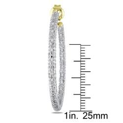 Miadora Yellow Rhodium Plating Over Silver 1/2ct TDW Diamond Hoop Earrings (G H, I2 I3) Miadora Diamond Earrings