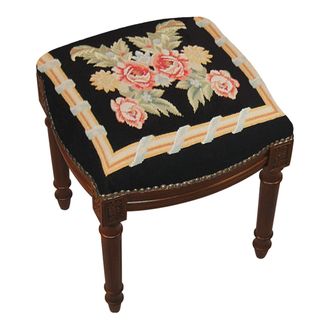 Rose Needlepoint Stool Benches