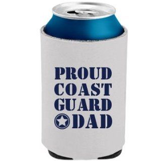 Proud Coast Guard Dad The Official KOOZIE Can Kooler  Sports Fan Cold Beverage Koozies  Sports & Outdoors