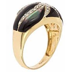 D'Yach 10k Yellow Gold Mother of Pearl and 1/5ct TDW Diamond Ring D'Yach Gemstone Rings