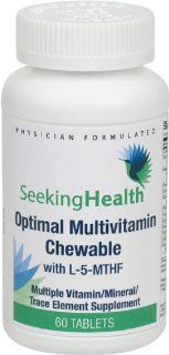 Optimal Multivitamin Chewable With L 5 MTHF  Provides Extra Amounts Of Antioxidants And B Vitamins  60 Tablets  Seeking Health Health & Personal Care