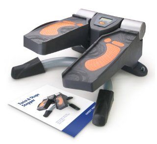 Twist away those extra inches. Shape and tone your muscles. This lateral thigh trainer is an improvement to our popular air stepper. It is a 27 lb metal whole body exerciser to support 250lb users. With the unique left to right pivoting motions, it has an 
