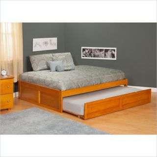 Atlantic Furniture Concord Bed with Trundle Bed in Caramel Latte   AR80X2017