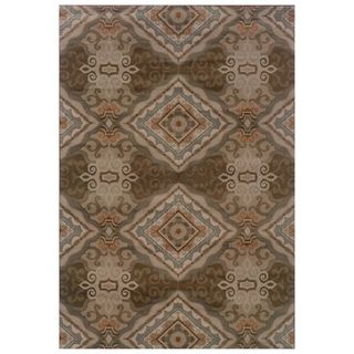 Elegant Diamond Grey/ Brown Area Rug (5'3 x 7'6) Style Haven 5x8   6x9 Rugs