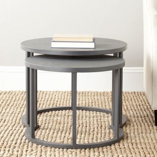 Safavieh Chindler Charcoal Grey Nesting Tables (Set of 2) Safavieh Coffee, Sofa & End Tables