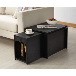 Furniture of America Propel Contemporary 2 in 1 Black Finish Mobile Extension End Table Furniture of America Coffee, Sofa & End Tables