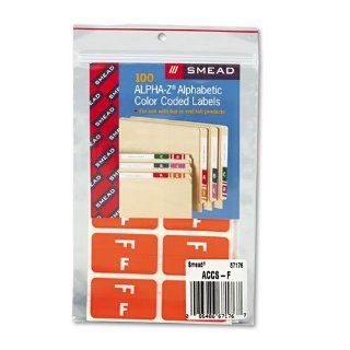 Smead   Alpha Z Color Coded Second Letter Labels, Letter F, Orange, 100/Pack   Sold As 1 Pack   Use as a secondary label with name labels, or use as primary coding labels. 